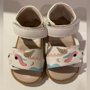 Livie & Luca glitter dragon (or unicorn?) sandals! Never worn. Velcro. Size 5